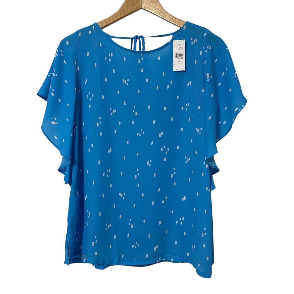NWT Loft Women Flutter Sleeve Top Size M Summer Casual Gift